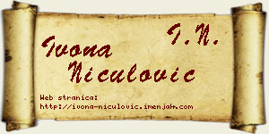 Ivona Niculović vizit kartica